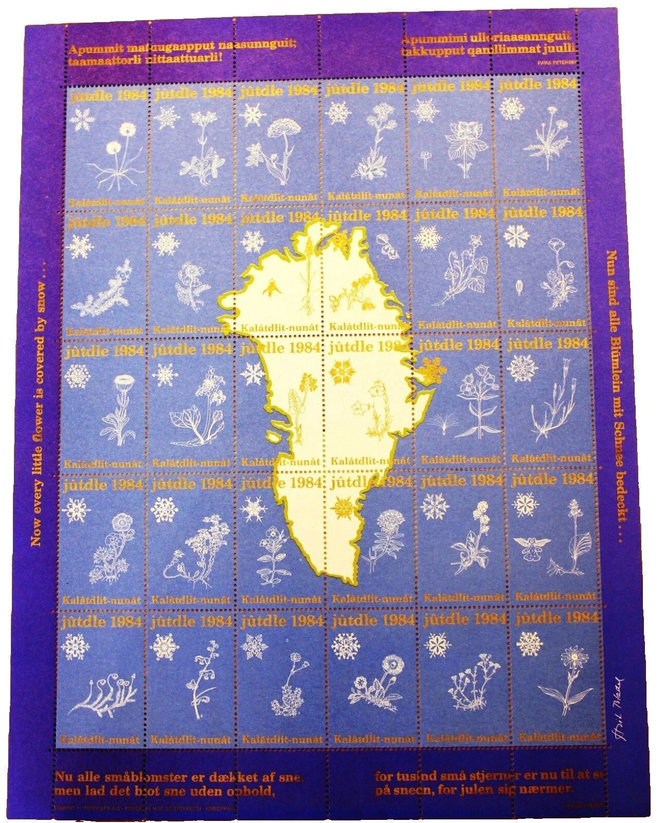 Flowers Full Sheet Greenlandic Stamps