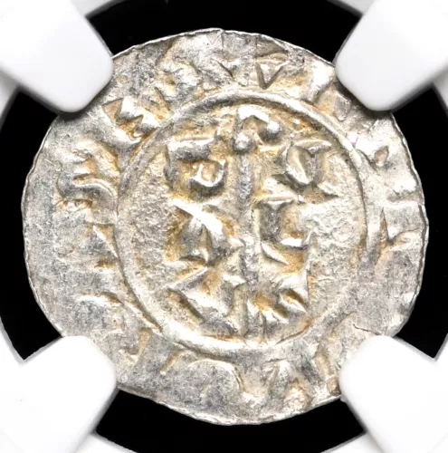 NETHERLANDS, Groningen. Bernold, 1027-1054, Silver Denar, NGC MS61