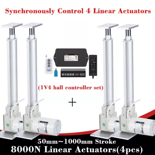 4Pcs Linear Actuators with Synchronous Control Hall controller Set 1000M Stroke