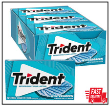 Trident Wintergreen Sugar Free Gum, 12 Packs of 14 Pcs (168 Total Pieces)