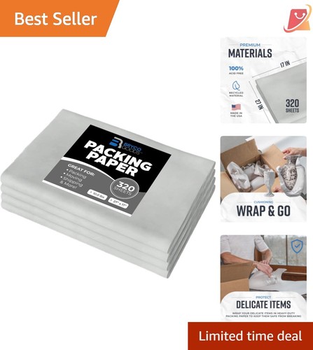 Lightweight 320 Sheets of Unbleached Newsprint Packing Paper for Fragile Items