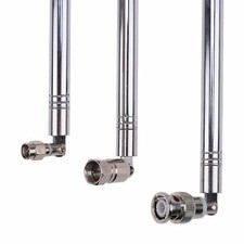 SMA/BNC/F-Type Antenna 6DB 10-140MM Telescopic Aerial for TV DAB FM Radio -Black