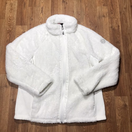 Full Zip Fur Fleece Jacket White 
