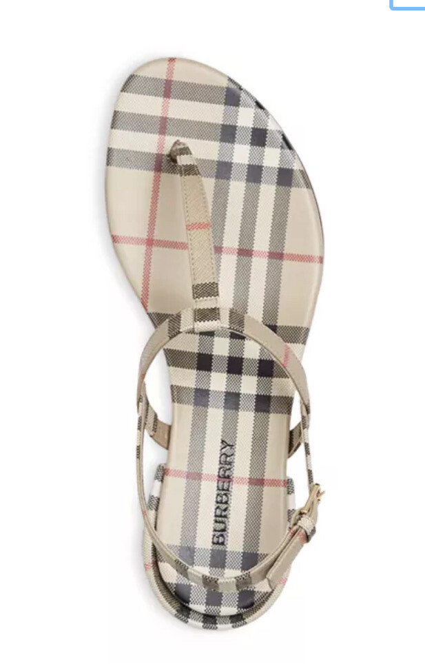 【関税&送料込み】Burberry Check Thong Sandals New Burberry Women's Emily Vintage Check Thong Sandals Size