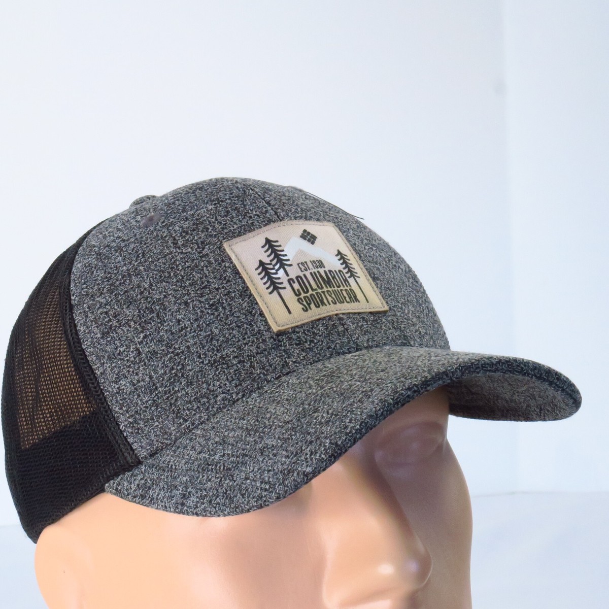 Vintage Columbia Sportswear Trail Hat Columbia Sportwear Est. 1938 Gray Black Trucker Hat Cap Mesh  main image 2
