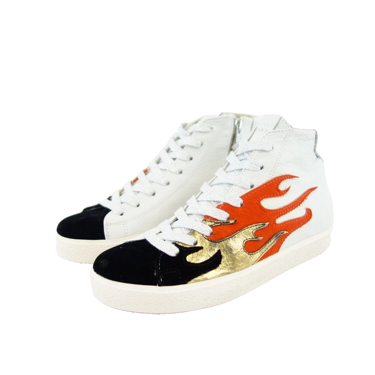 Leather Crown Sneaker Weiß 37 Damen Schuhe Sportlich Mid Top Leder Neu