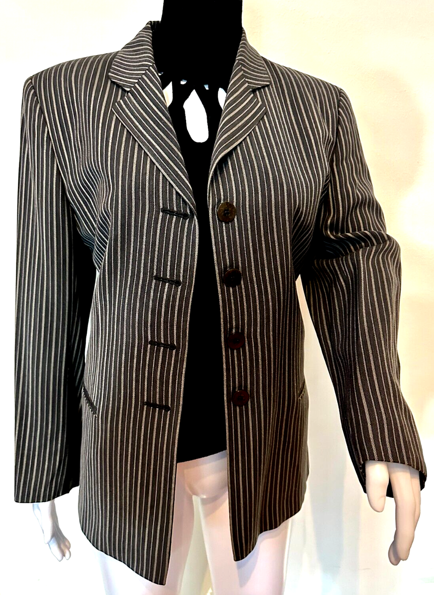 TRENDY GIORGIO ARMANI LE COLLEZIONI MULTI GRAY PINSTRIPE BLAZER