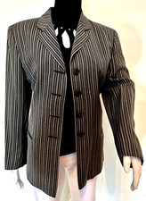 TRENDY GIORGIO ARMANI LE COLLEZIONI MULTI GRAY PINSTRIPE BLAZER JACKET WOMENS 8