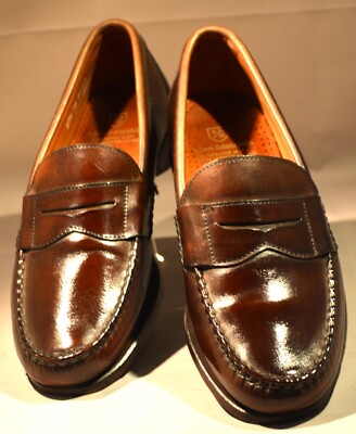 MEN'S SHOE, ALLEN EDMONDS, BROWN CAVANAUGH PENNY LOAFERS, SIZE 9.5