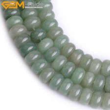 Natural Green Jade Aventurine Rondelle Loose Beads Jewelry Making 15" 6x10mm