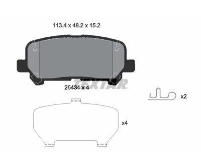 Brake pad set, disc brake Textar 2543401 for Honda