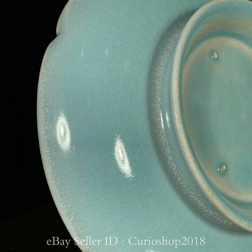 Tazza da tè palazzo porcellana smaltata Celadon forno Ru dinastia canzone cinese antica 7,6" - Foto 2 di 9