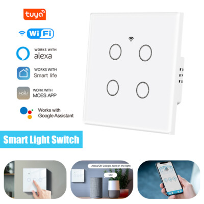 TUYA Smart Life WiFi Für Alexa/Google Glas Touch Lichtschalter Wandschalter DE