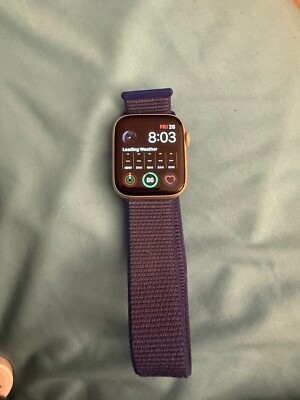 Apple Watch SE GPS 44 mm Starlight Aluminum Case with Ultramarine Sport Loop