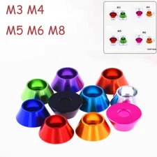 M3-M8 Anodizing Aluminum Alloy Cone Cup Head Washer Gasket For Screw Bolt Washer