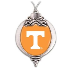 Tennessee Volunteers Orange Bulb Silver Metal Christmas Ornament Gift Decoration
