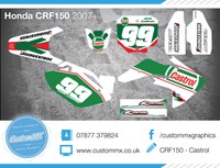 Honda Cr85/crf150 Graphics Kit With Custom Numbers Etc - Castrol Inspired Honda Cr85/crf150 Graphics Kit With Custom Numbers Etc - Castrol Inspired