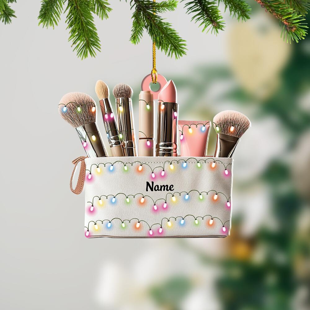 Makeup Bag Christmas Ornament  Cosmetic Ornament  Makeup Artist Ornament Gift-image