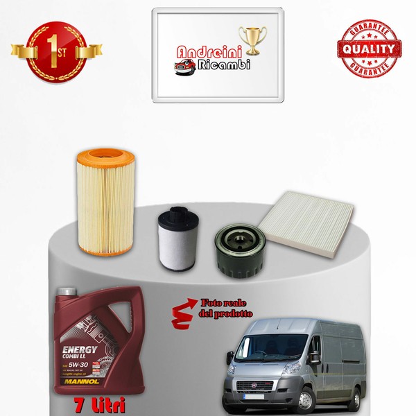 Set Service 4 Filter Und ÖL Fiat Ducato Iii 2.3 D 88KW 120CV Von 2006->-image