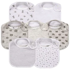7 Pack Baby Cotton Absorbent Bibs for Drooling Teething