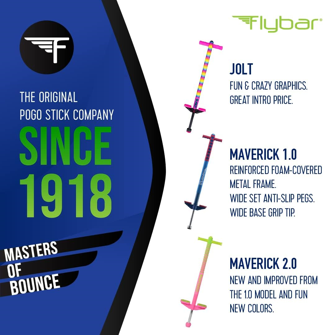 Flybar Maverick Pogo Stick for Kids Ages 5+, 40 to 80 Pounds, Perfect for Begin eBay