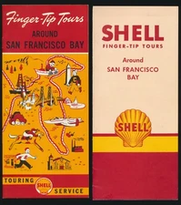 Lot of 2 Vintage 1940s Shell Finger Tip Tours Around San Francisco Bay Brochures
