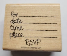 Wood/Rubber Stamp Invitation RSVP