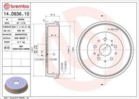 2X Brembo Bremstrommel 14.E276.10 FüR Toyota