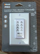 WOODS Pro 59724 In-Wall 4-Hour Digital Countdown Timer Switch White