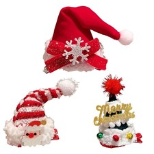 Holiday Hair Clip Christmas Theme Santa Hats Hair Clip Party Gathering Barrette