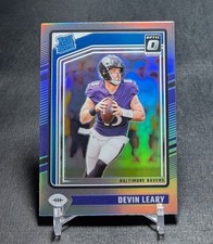 Devin Leary Silver Prizm Holo Rated Rookie 2024 Optic Card #227 Baltimore Ravens. rookie card picture