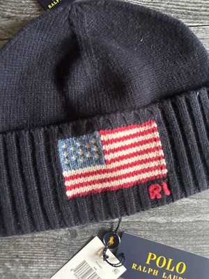 BN Polo Ralph Lauren Men's Flag Beanie Navy | eBay