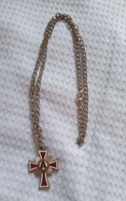 Collier croix AFFA UNDERCOVER émail ton argent occasion - Photo 1/2