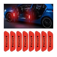 8PCS Reflective Open Warning Stickers for Car Door, Night Visibility Auto Saf...