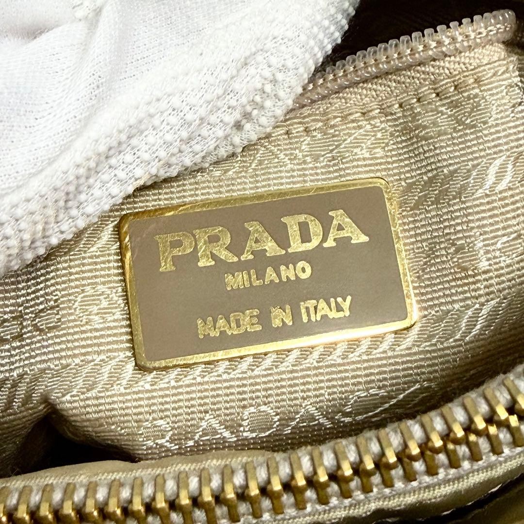 PRADA Tessuto Nylon Triangle Logo Hardware Chain Shoulder Bag Multi functional F — image 14
