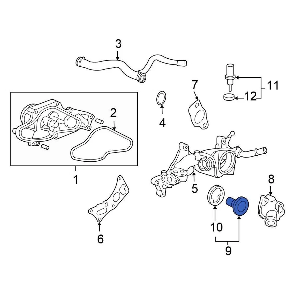 For Honda Accord 2002-2012 Honda 19301P8EA10 Engine Coolant Thermostat Foto 2 de 4