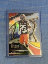 2023 Panini Select - Club Level Myles Garrett #232 Red & Yellow Prizm Die-Cut
