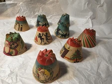 Lot of 8+1 Vintage Whirl Glo Paper Spin Shades, for Christmas c6 Lights 1930-40s