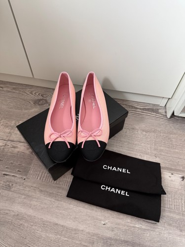 CHANEL classic ballet flats in pink sequin - 39.5C