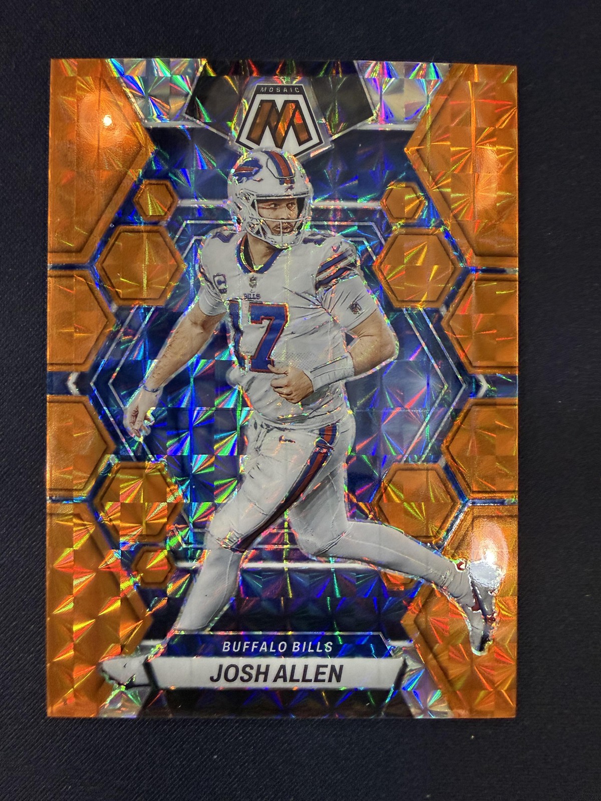 #21 Josh Allen 2023 Panini Mosaic SN #/199 Buffalo Bills sports Orange Mosaic