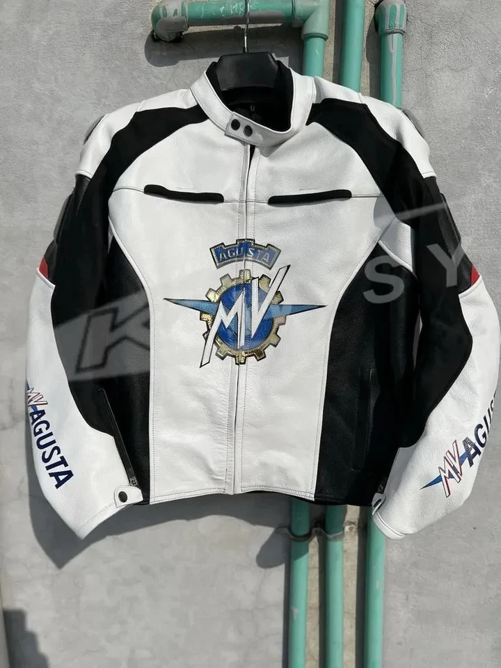 MV Agusta Racing Motorbike Leather Jacket New MV Agusta Motorcycle Biker Jacket - Image 3 of 4