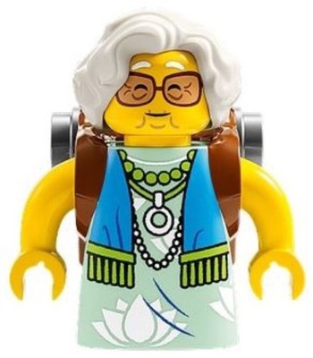 LEGO  Minifig drm031 - Mrs. Castillo - Reddish Brown and Flat Silver Backpack