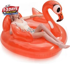Flamingo Pool Float, Neon Coral Inflatable Pool Float for Adults Kids, Animal