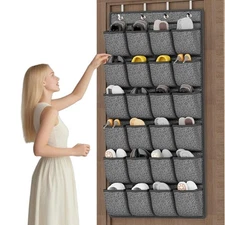 Over the Door Shoe Organizer, Hanging Shoe Rack Storage Holder with 24 Large ...