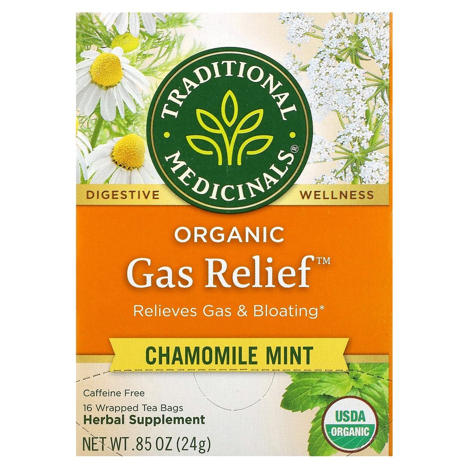 Organic Gas Relief™, Chamomile Mint, Caffeine Free, 16 Wrapped Tea Bags, 0.85 oz