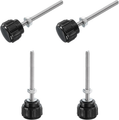4 Sets Knurled Knobs Thumb Screws with Nuts Washers Metric M3 x 35mm Male Threa