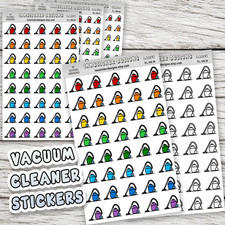 Vacuum Cleaner Stickers, Mini Icon Reminder Planner stickers, Journals, books