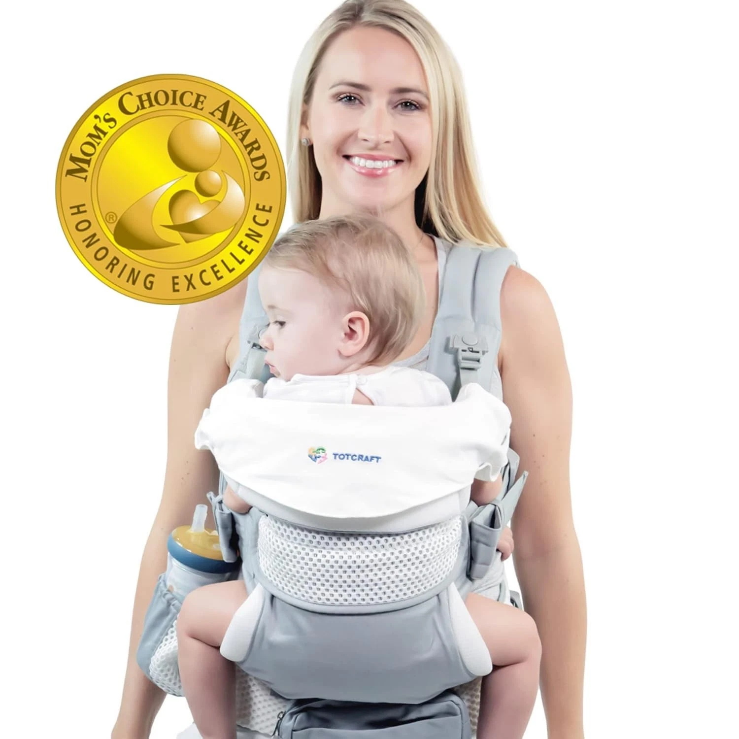 Organic Baby Carrier New Born to Toddler Infant & Child Carrier with Lumbar Supp
