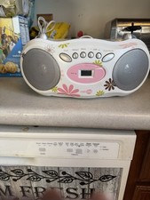 NextPlay Y2K White Portable CD Boombox Radio ...