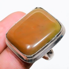 Natural Mookaite Gemstone Handmade 925 Sterling Silver Gift Ring Size 8 m012